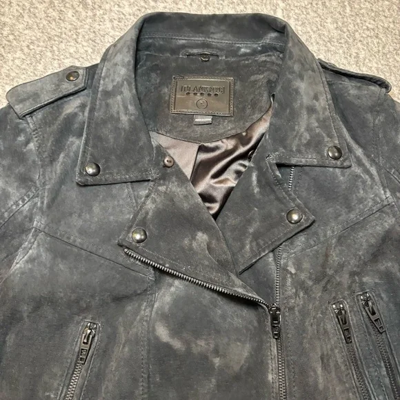 Blank NYC Women’s Suede Moto Jacket Asymmetrical Zip Soft Black Onyx Size L - Picture 5 of 14